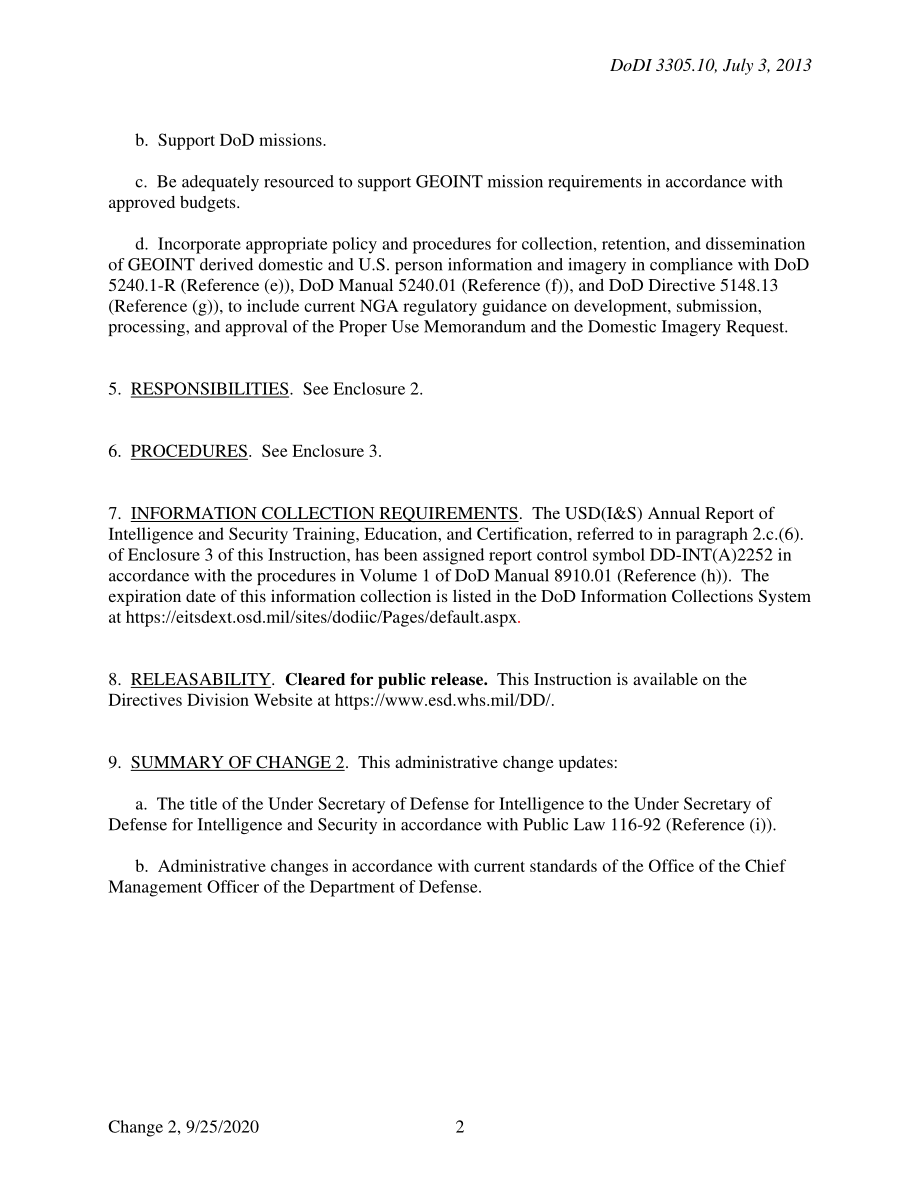 DoDI 3305.10 Geospatial-Intelligence（GEOINT）培训.pdf_第2页