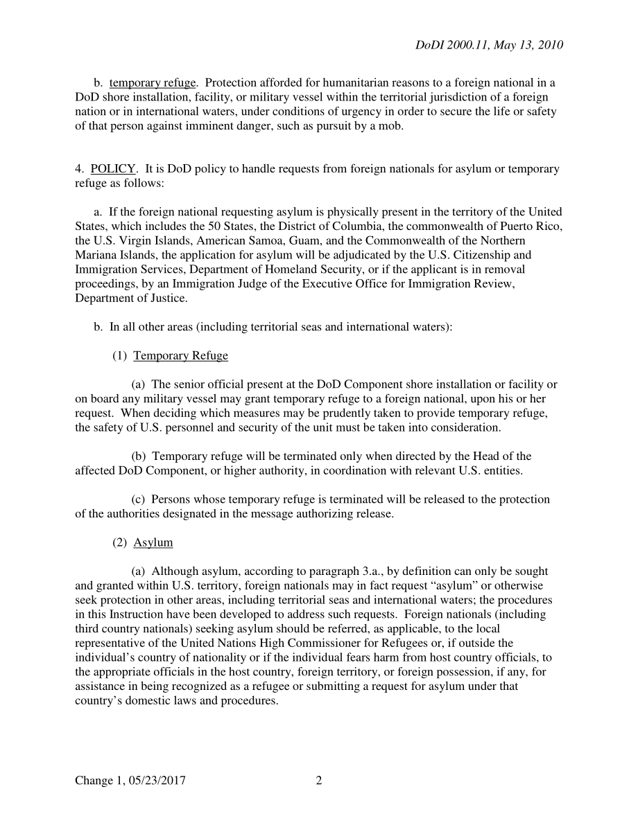 DoDI 2000.11 处理庇护和临时庇护申请的程序.pdf_第2页