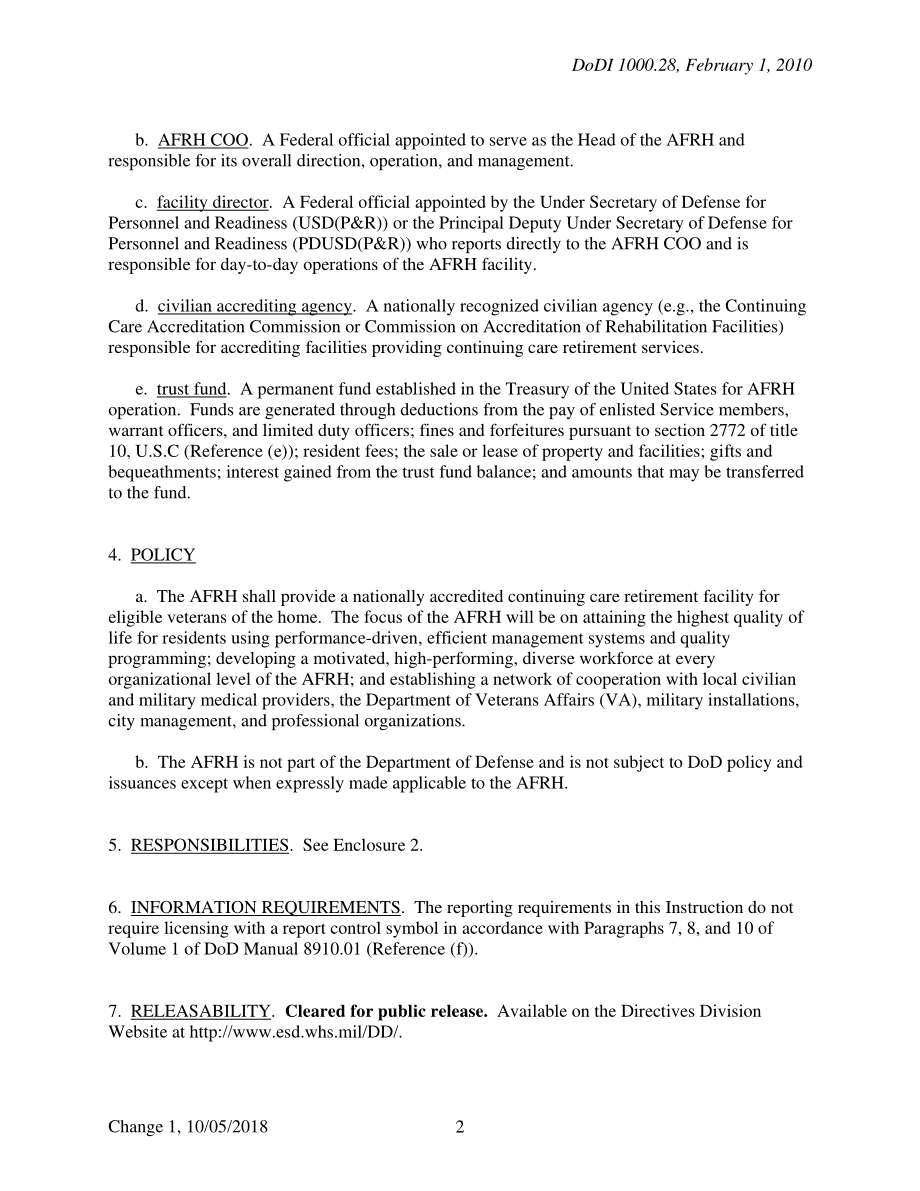 DoDI 1000.28 武装部队退休之家（AFRH）.pdf_第2页