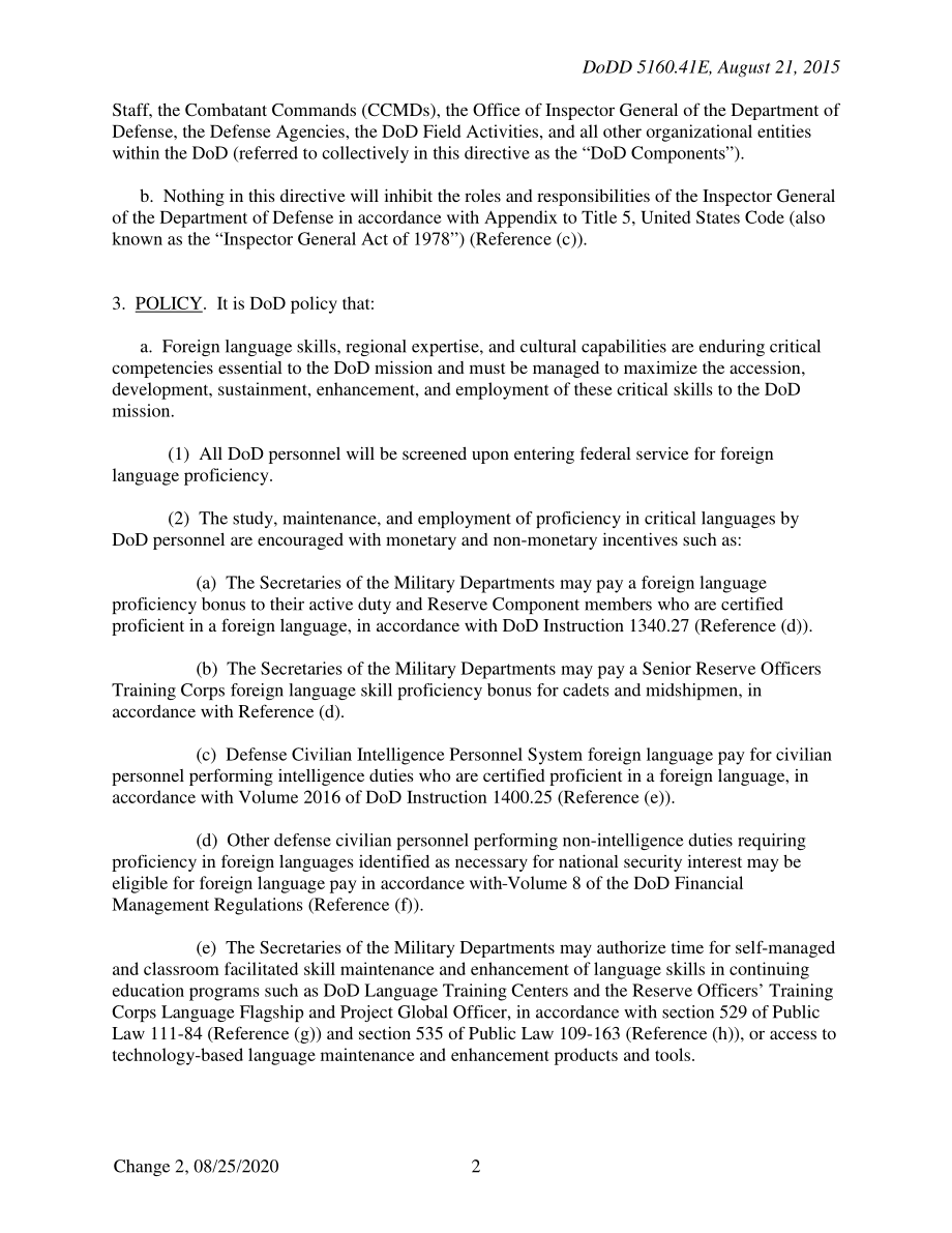 DoDD 5160.41E 国防语言、区域专业知识和文化（LREC）计划.pdf_第2页