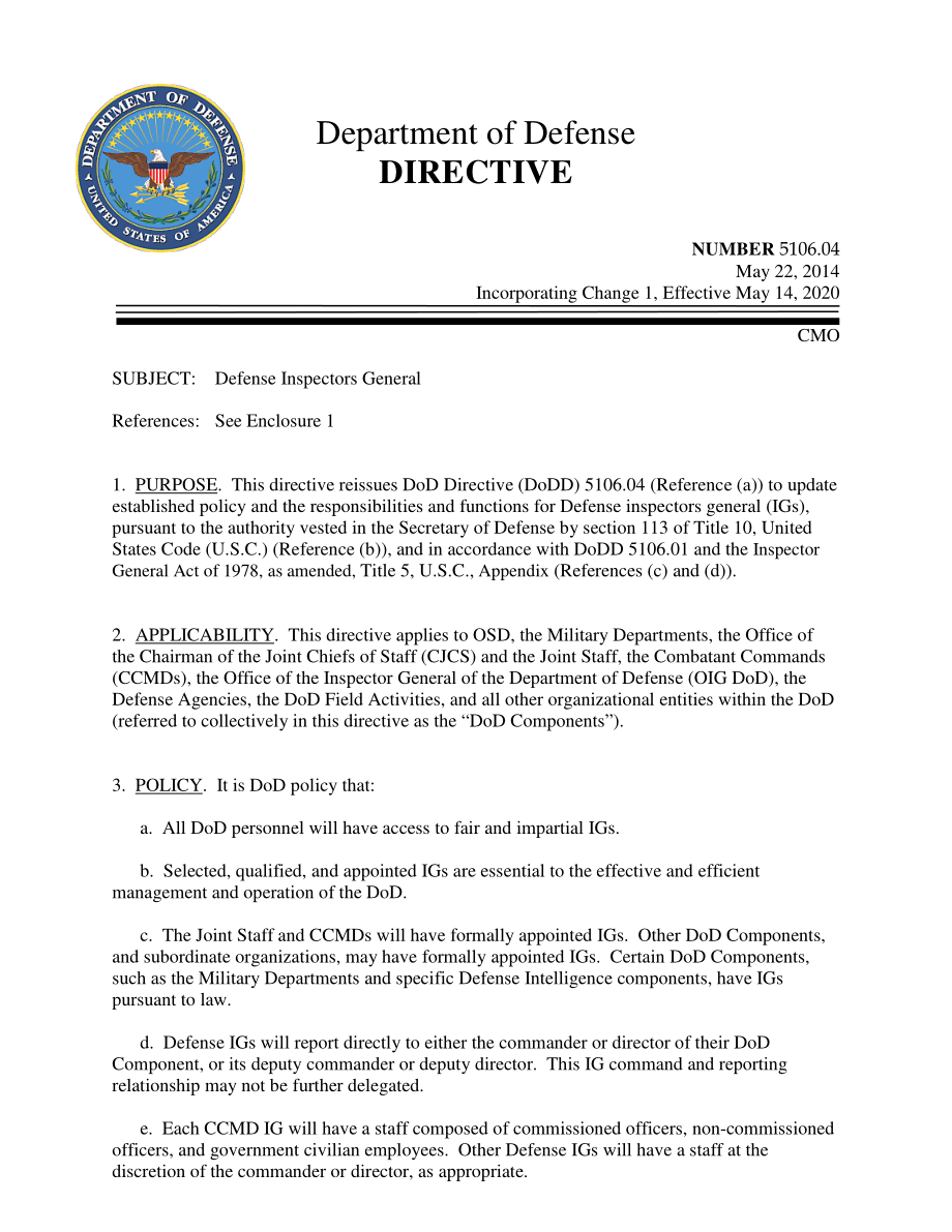 DoDD 5106.04 国防监察长.pdf_第1页