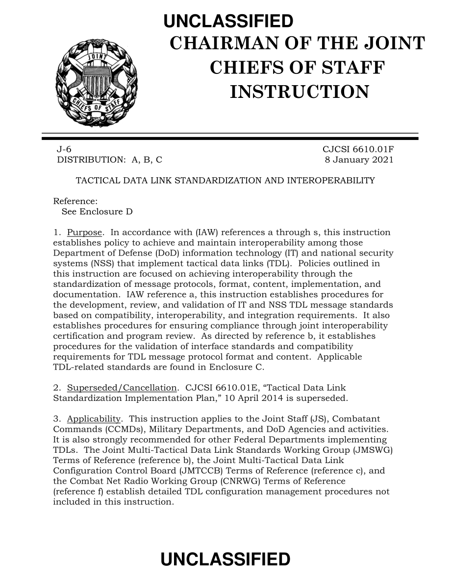 CJCSI 6610.01F 战术数据链路标准化和互操作性.pdf_第1页