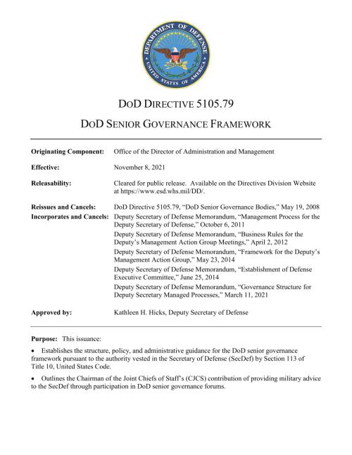 DoDD 5105.79 国防部高级治理框架.pdf