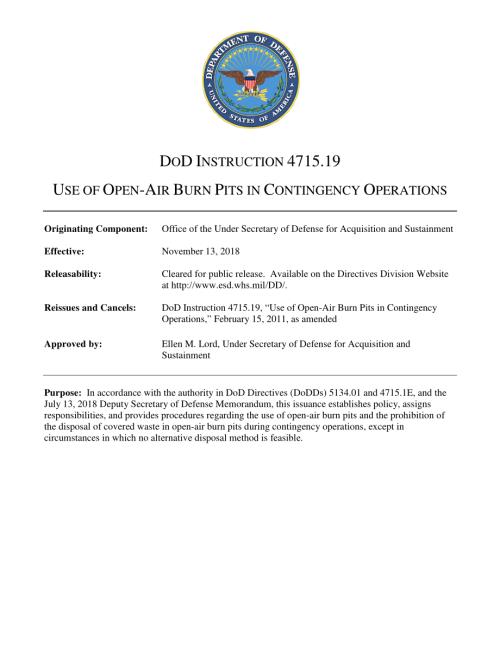DoDI 4715.19 在应急行动中使用露天燃烧坑.pdf