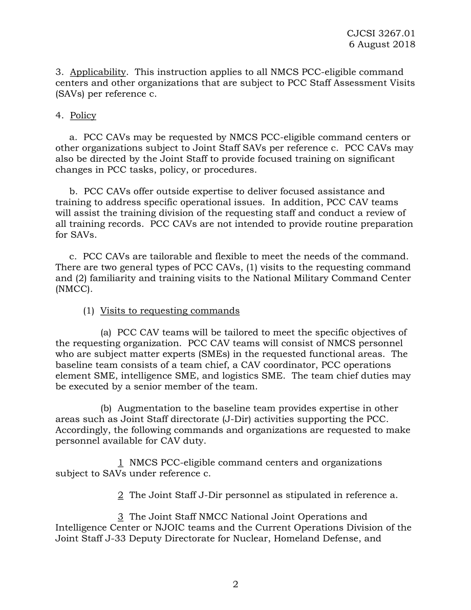 CJCSI 3267.01 国家军事指挥系统初级指挥中心指挥协助访问计划.pdf_第2页
