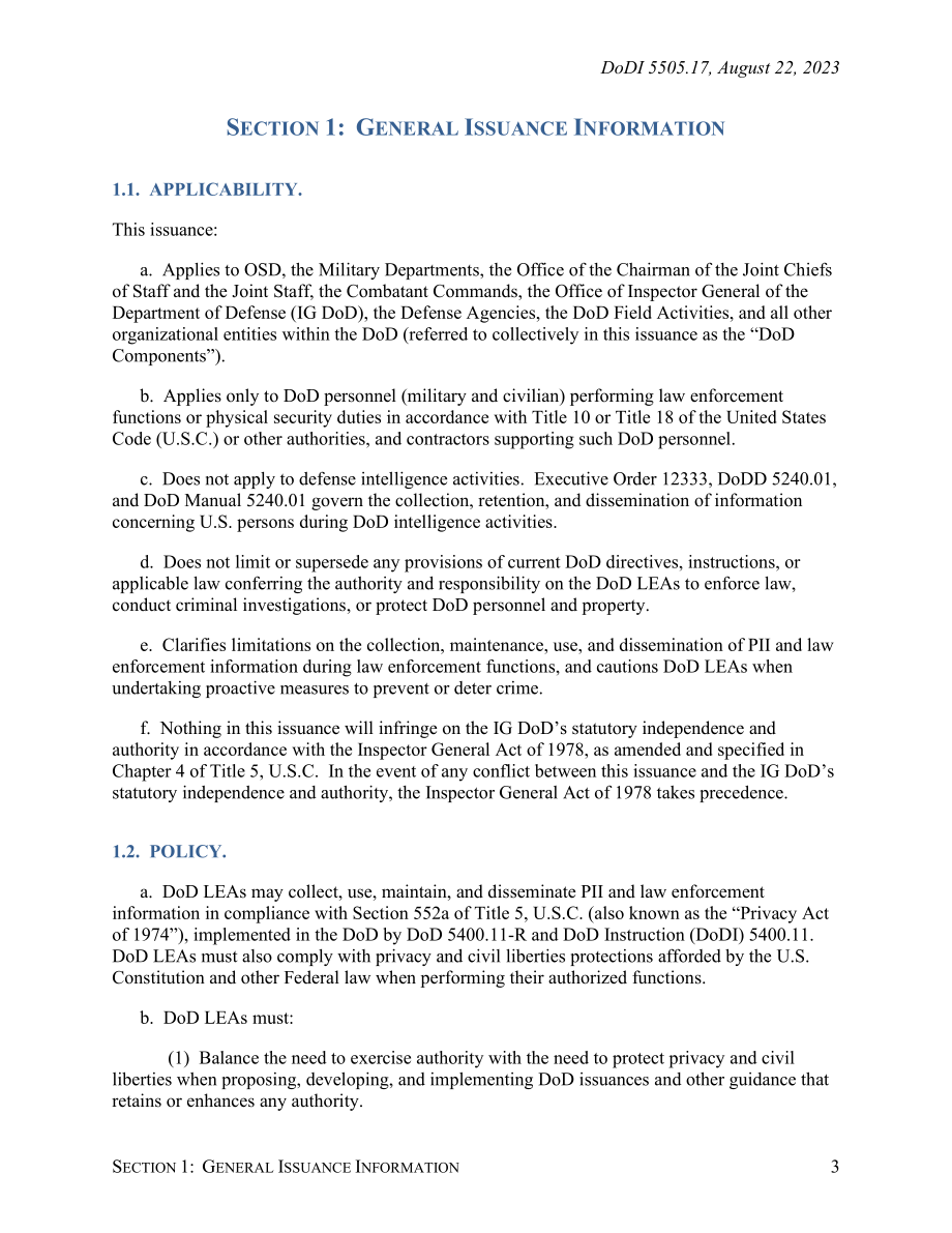 DoDI 5505.17 国防部执法活动的个人身份信息和执法信息处理.pdf_第3页