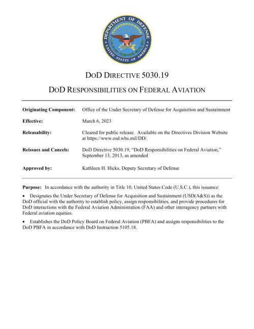 DoDD 5030.19 国防部对联邦航空的责任.pdf