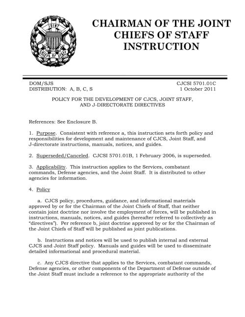 CJCSI 5701.01C 制定参联会主席、联合参谋部和联合委员会指令的政策.pdf