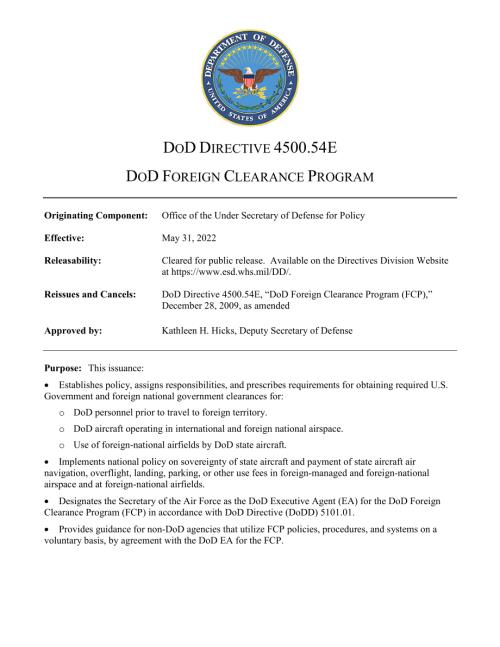 DoDD 4500.54E 国防部外国清关计划.pdf