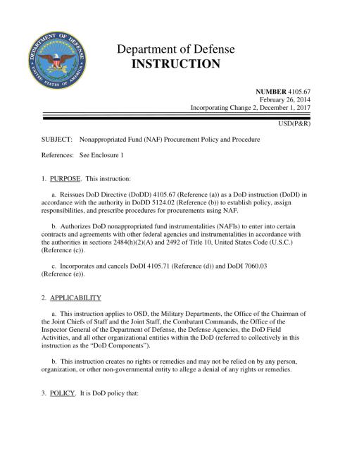 DoDI 4105.67 非拨款基金（NAF）采购政策和程序.pdf
