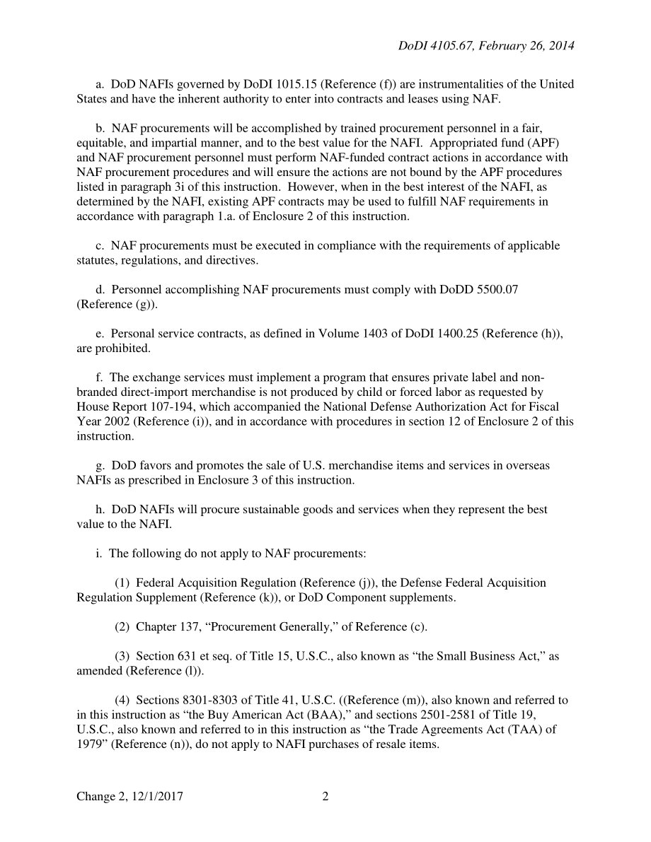 DoDI 4105.67 非拨款基金（NAF）采购政策和程序.pdf_第2页