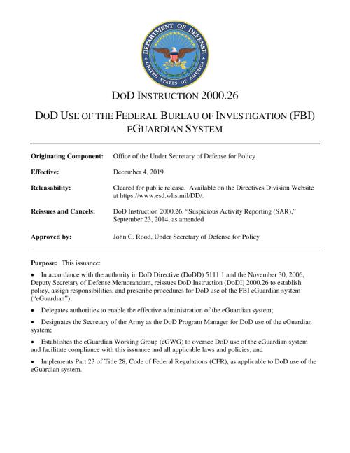 DoDI 2000.26 国防部使用联邦调查局（FBI）eGuardian系统.pdf
