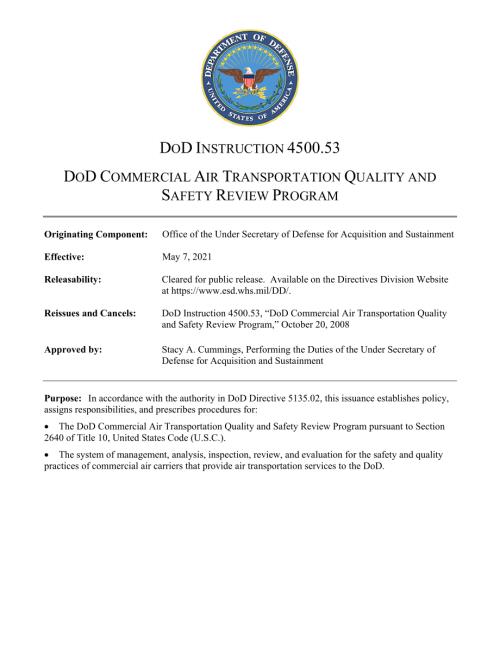 DoDI 4500.53 国防部商业航空运输质量和安全审查计划.pdf