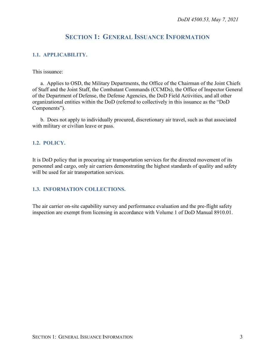 DoDI 4500.53 国防部商业航空运输质量和安全审查计划.pdf_第3页