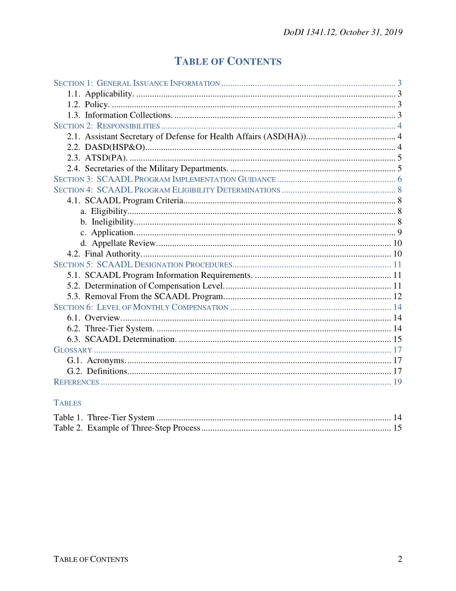DoDI 1341.12 协助日常生活活动的特别补偿（SCAADL）计划.pdf_第2页