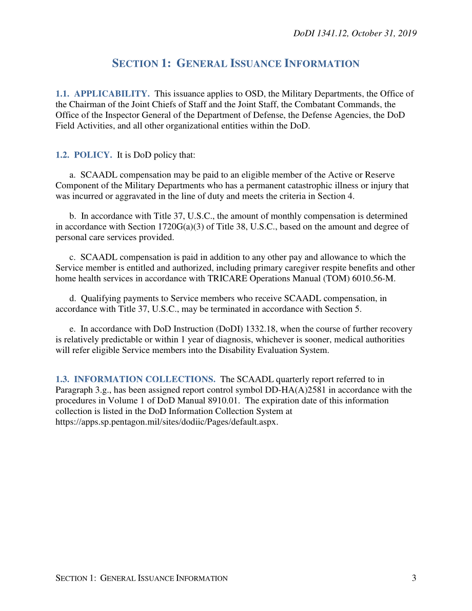 DoDI 1341.12 协助日常生活活动的特别补偿（SCAADL）计划.pdf_第3页