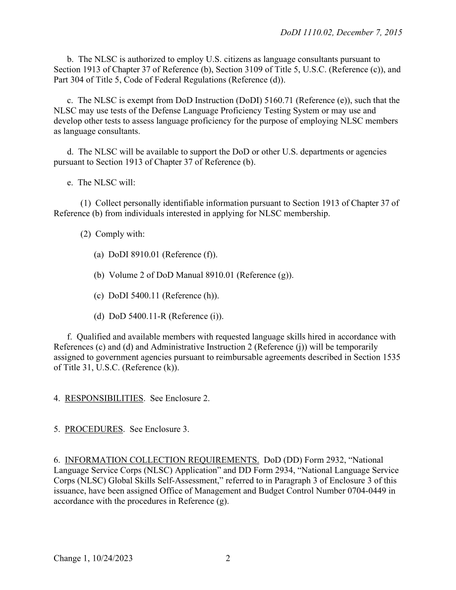 DoDI 1110.02 国家语言服务队（NLSC）.pdf_第2页