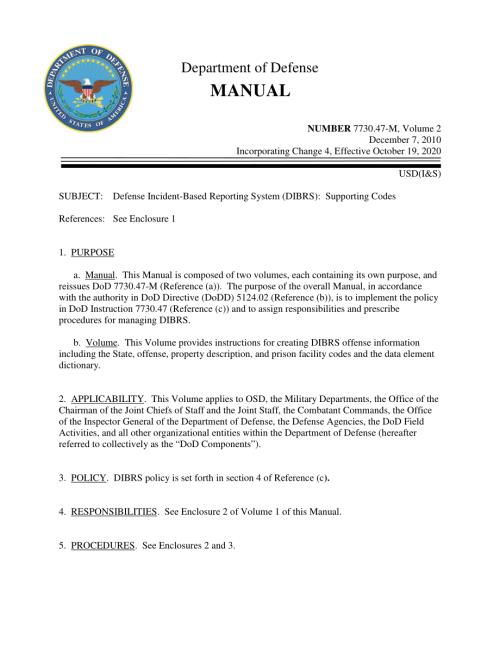 DoD 7730.47-M Volume 2 基于国防事件的报告系统（DIBRS）：支持代码.pdf