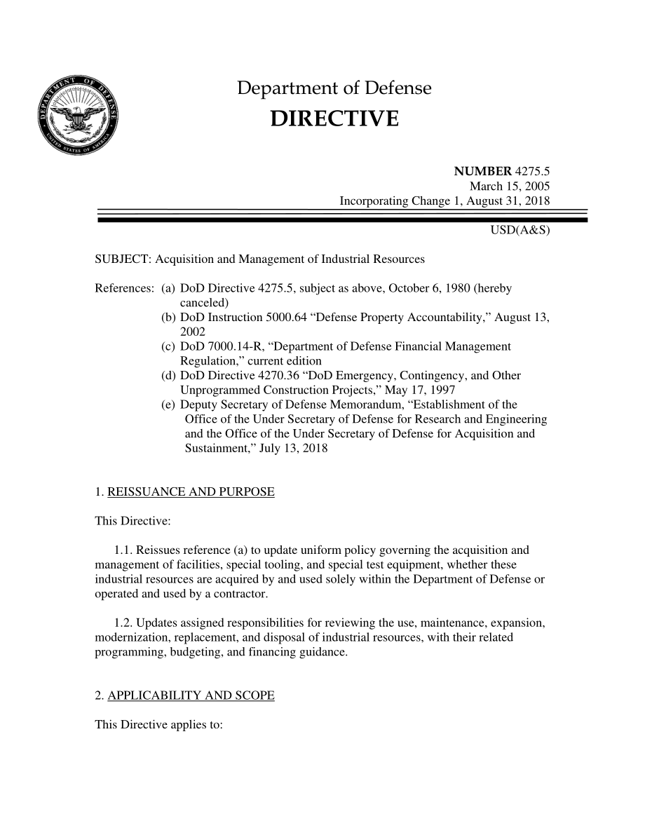 DoDD 4275.5 工业资源的获取与管理.pdf_第1页