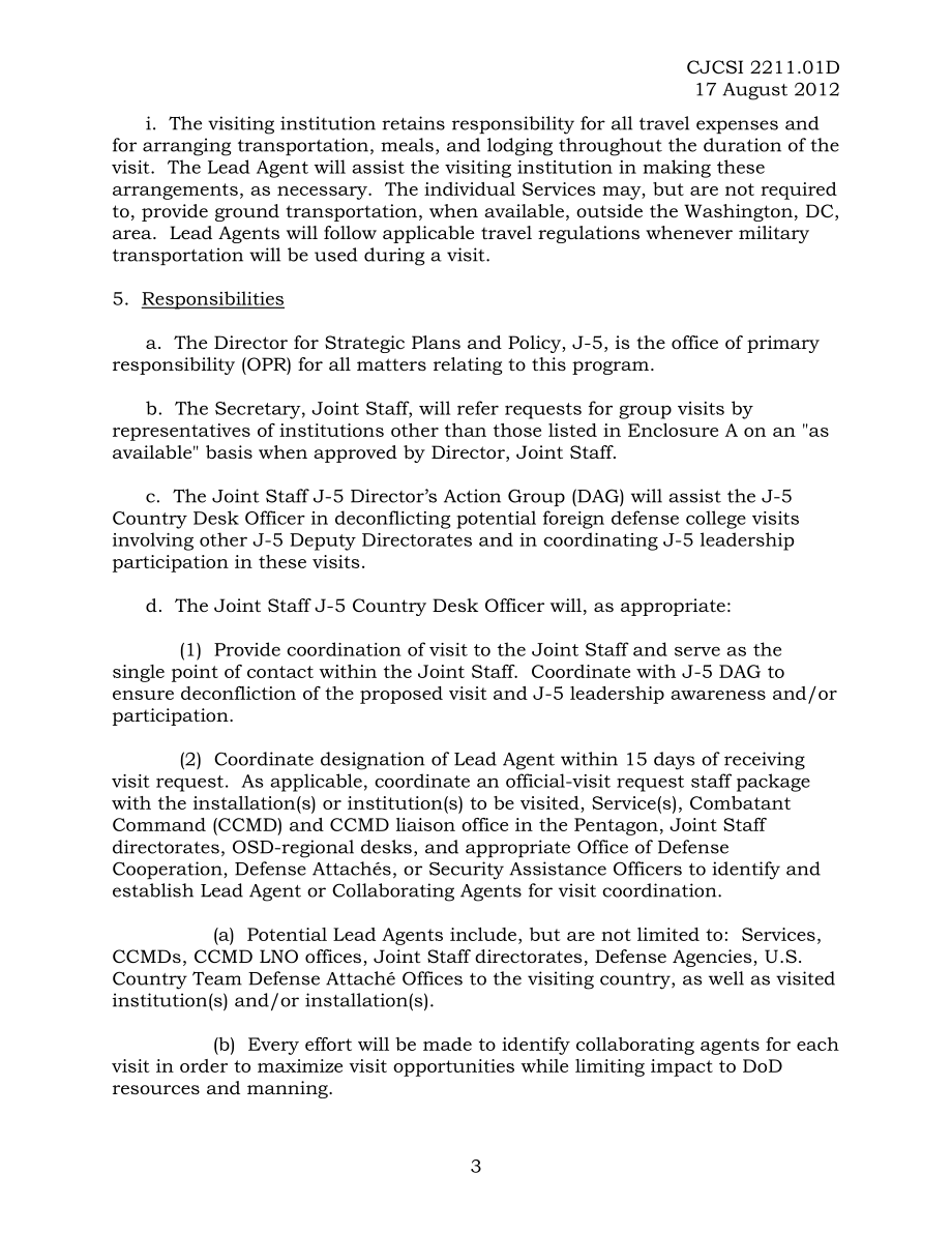 CJCSI 2211.01D 外国国防学院或国际国防学院学生或参谋部的到访.pdf_第3页
