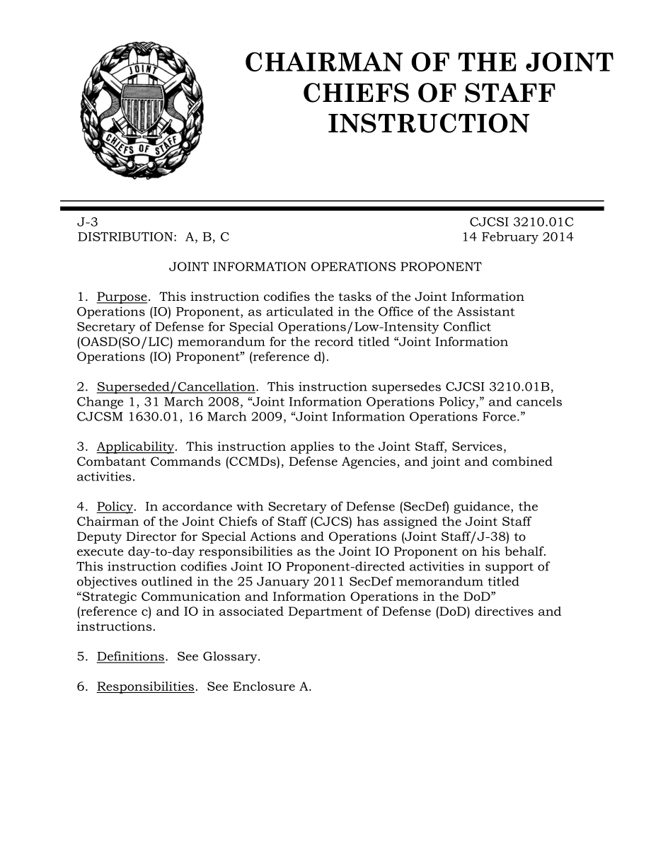 CJCSI 3210.01C 联合信息作战倡议.pdf_第1页