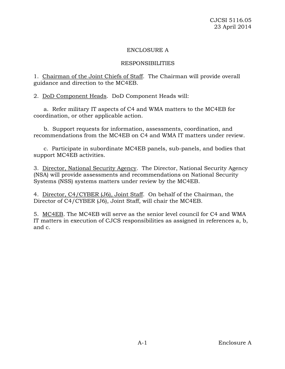 CJCSI 5116.05  军事指挥、控制、通信和计算机执行委员会.pdf_第3页