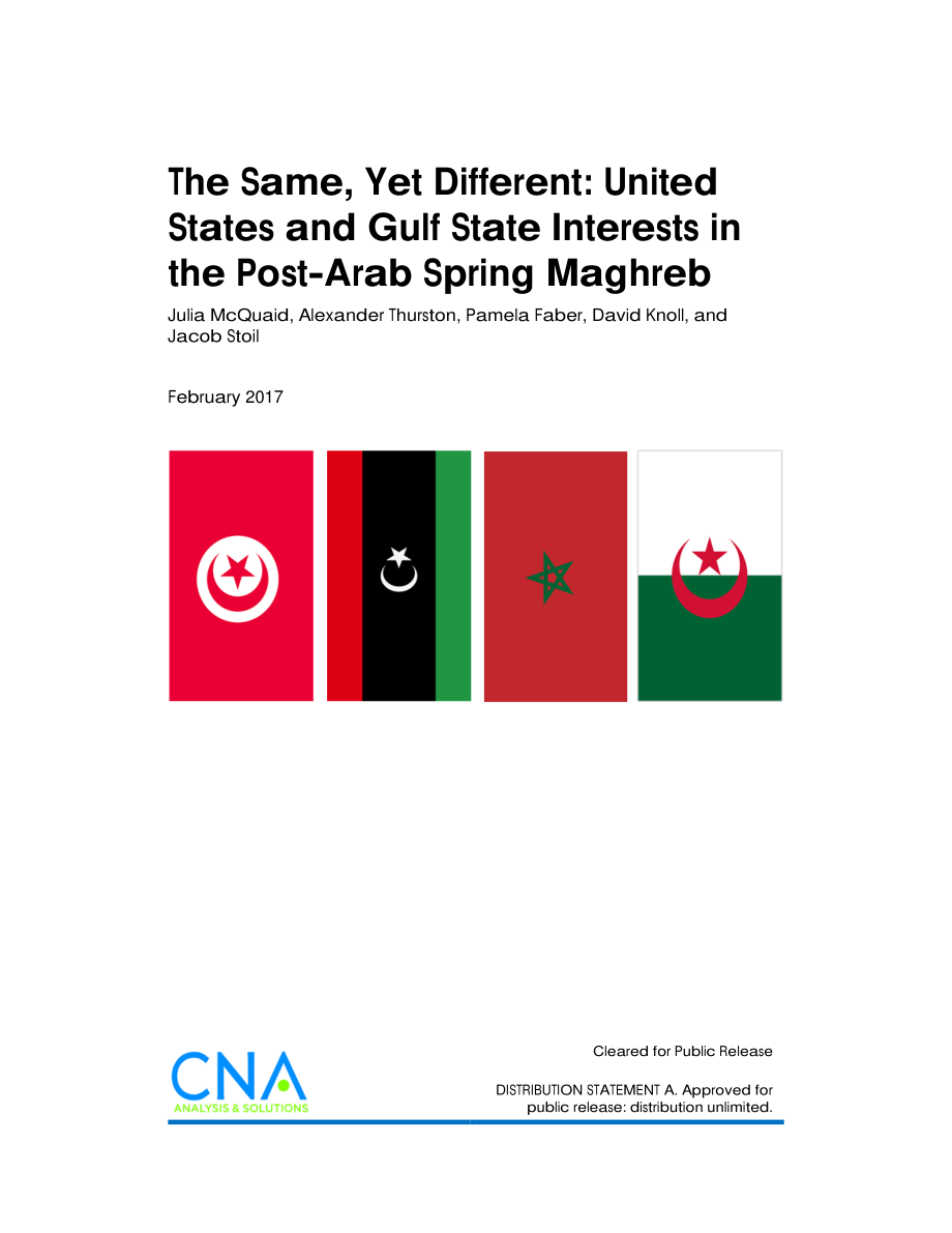 CNA_相同但不同：后阿拉伯之春马格里布的美国和海湾国家利益.pdf_第1页