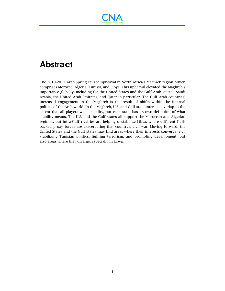 CNA_相同但不同：后阿拉伯之春马格里布的美国和海湾国家利益.pdf_第3页