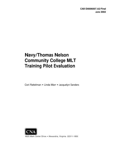 CNA_海军 托马斯·纳尔逊社区学院MLT训练飞行员评估.pdf