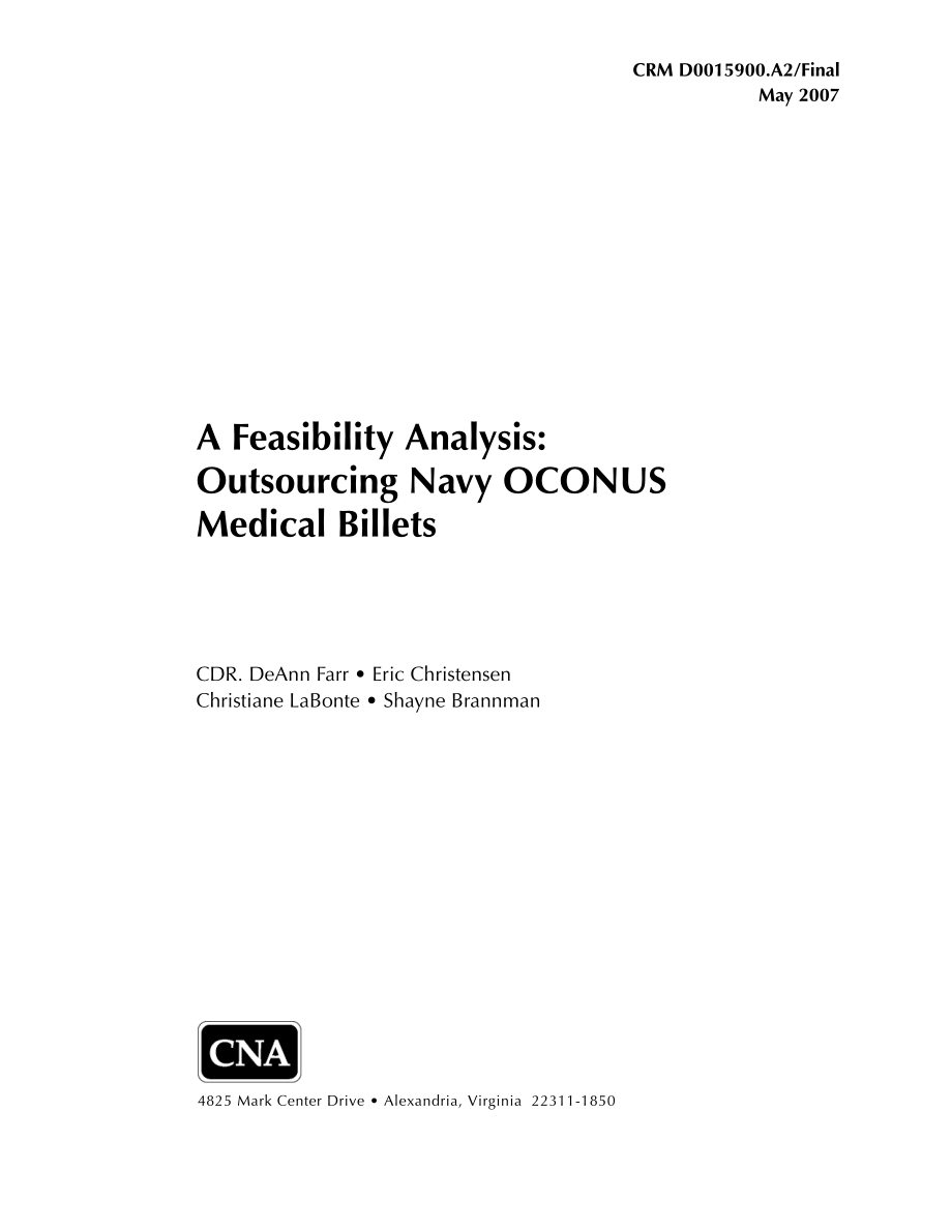CNA_可行性分析：外包海军奥科努斯医疗小方坯.pdf_第1页