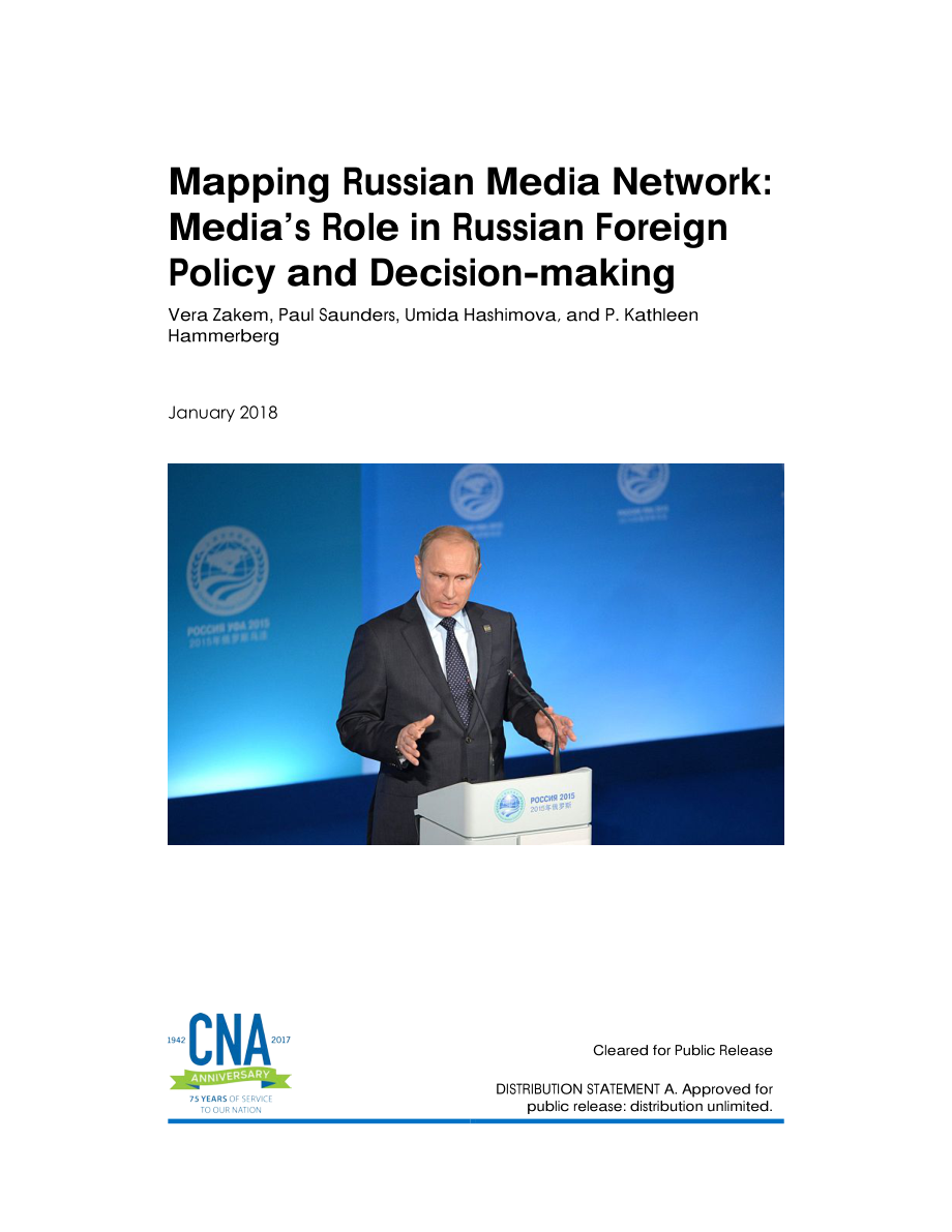 CNA_绘制俄罗斯媒体网络图：媒体在俄罗斯外交政策和决策中的作用.pdf_第1页