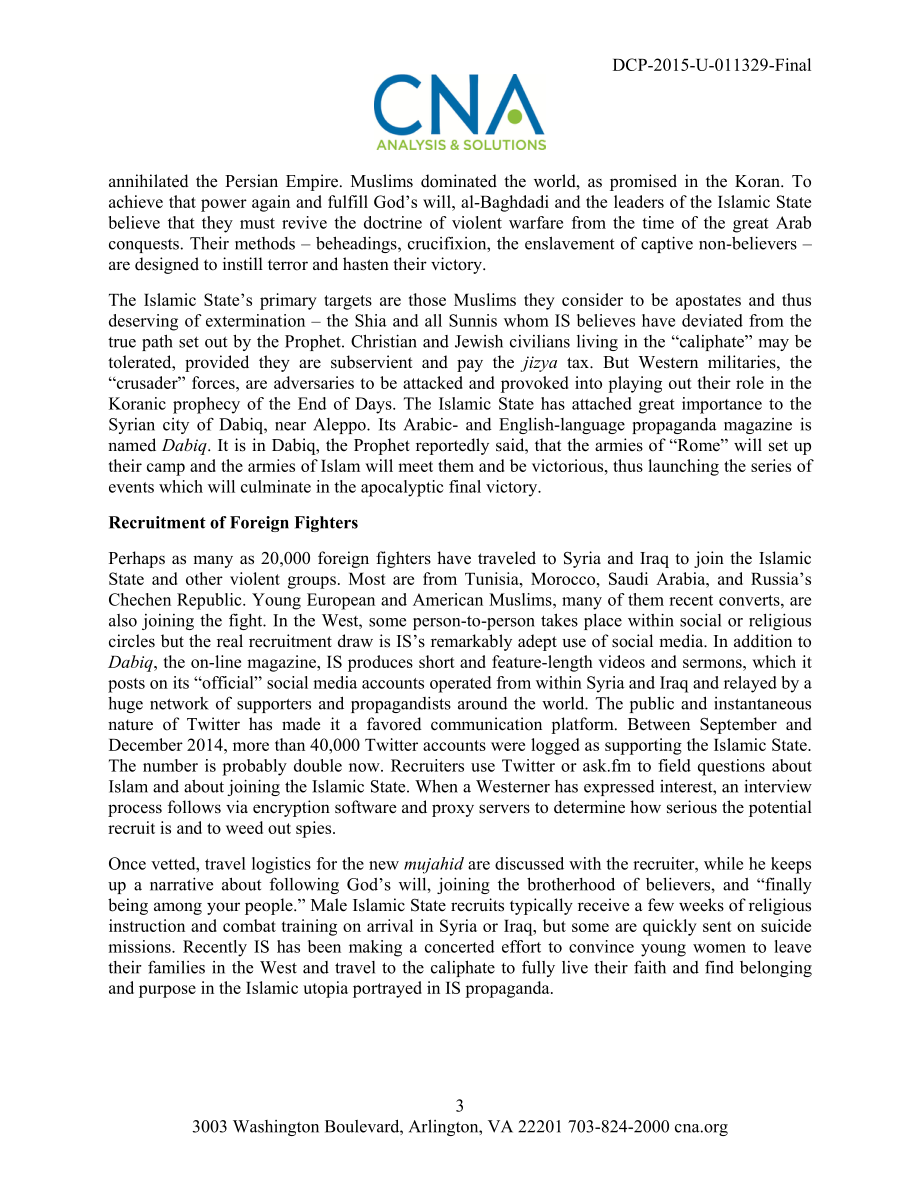 CNA_CNA 国家工艺研究所评估和应对伊斯兰国威胁会议：伦敦2015年6月11日.pdf_第3页