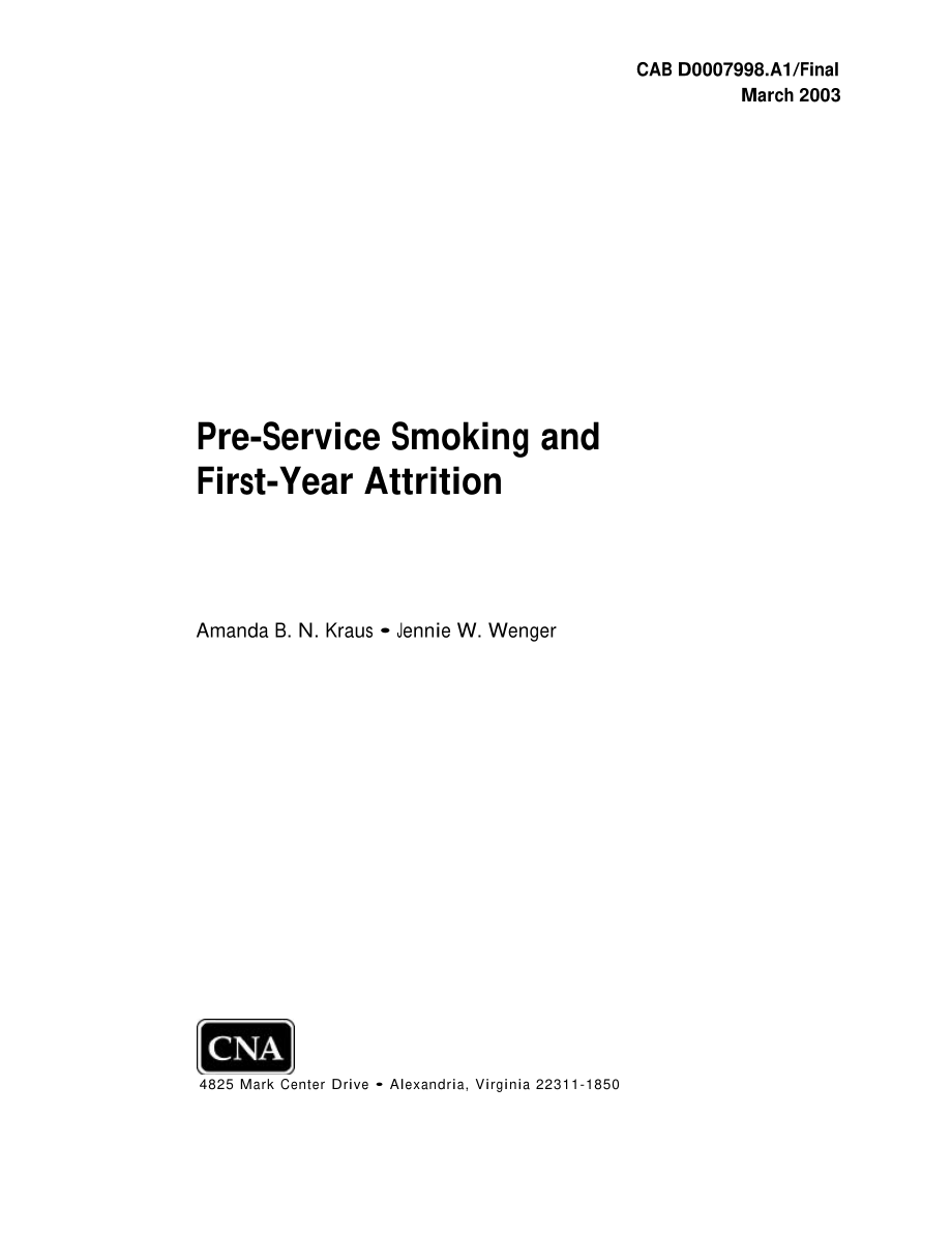 CNA_服务前吸烟和第一年自然减员.pdf_第1页