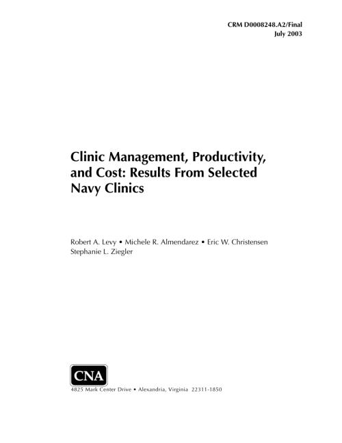 CNA_诊所管理、生产力和成本：来自选定海军诊所的结果.pdf