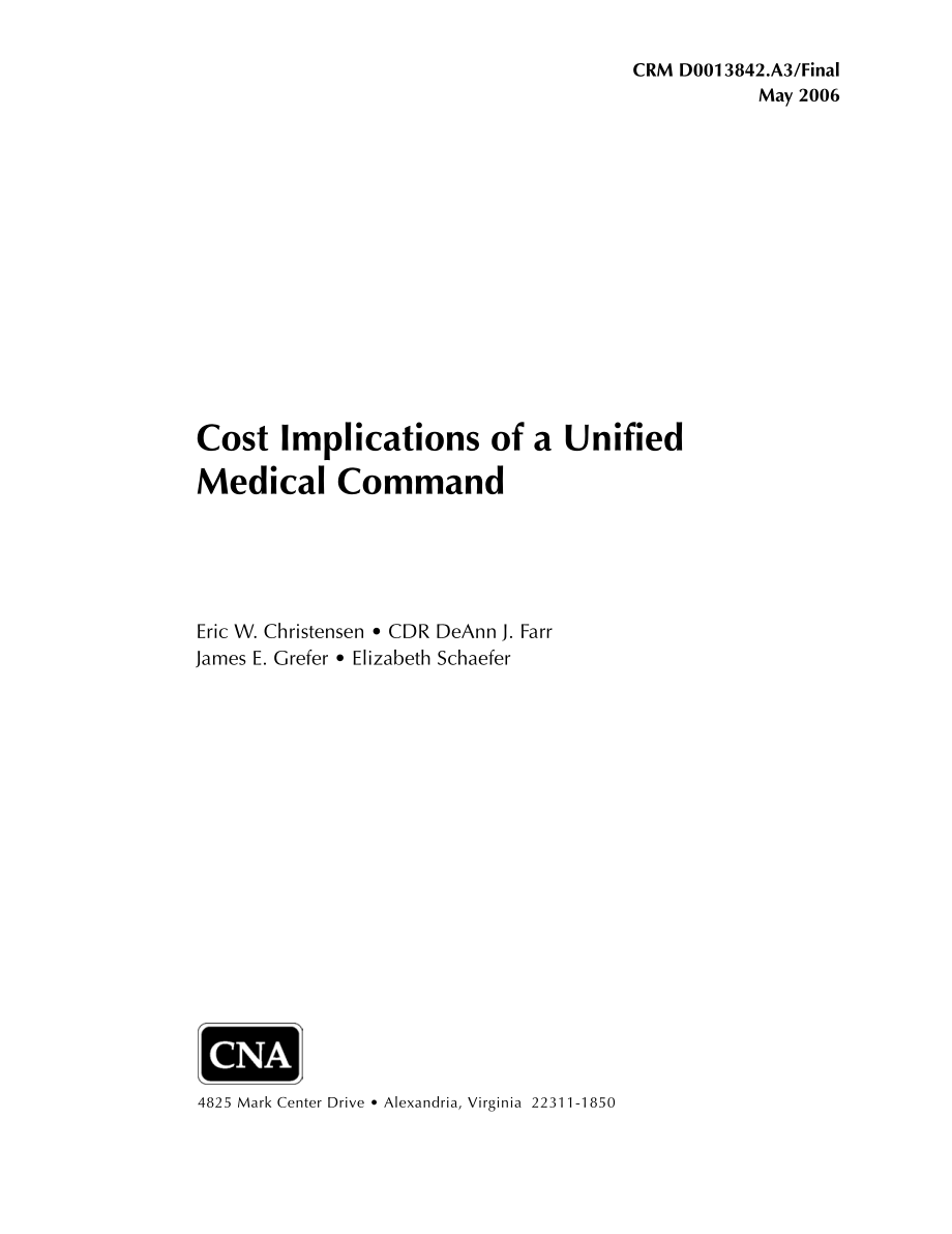 CNA_统一医疗指挥部的成本影响.pdf_第1页
