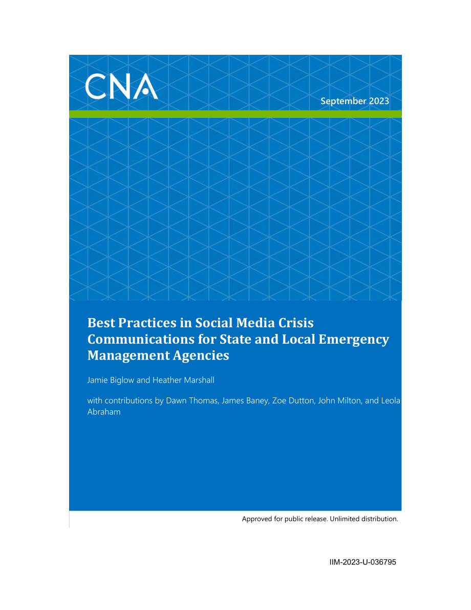 CNA_州和地方应急管理机构社交媒体危机沟通的最佳实践.pdf_第1页