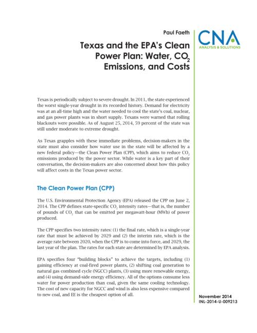 CNA_德克萨斯州和环保局的清洁能源计划：水、二氧化碳、排放和成本.pdf