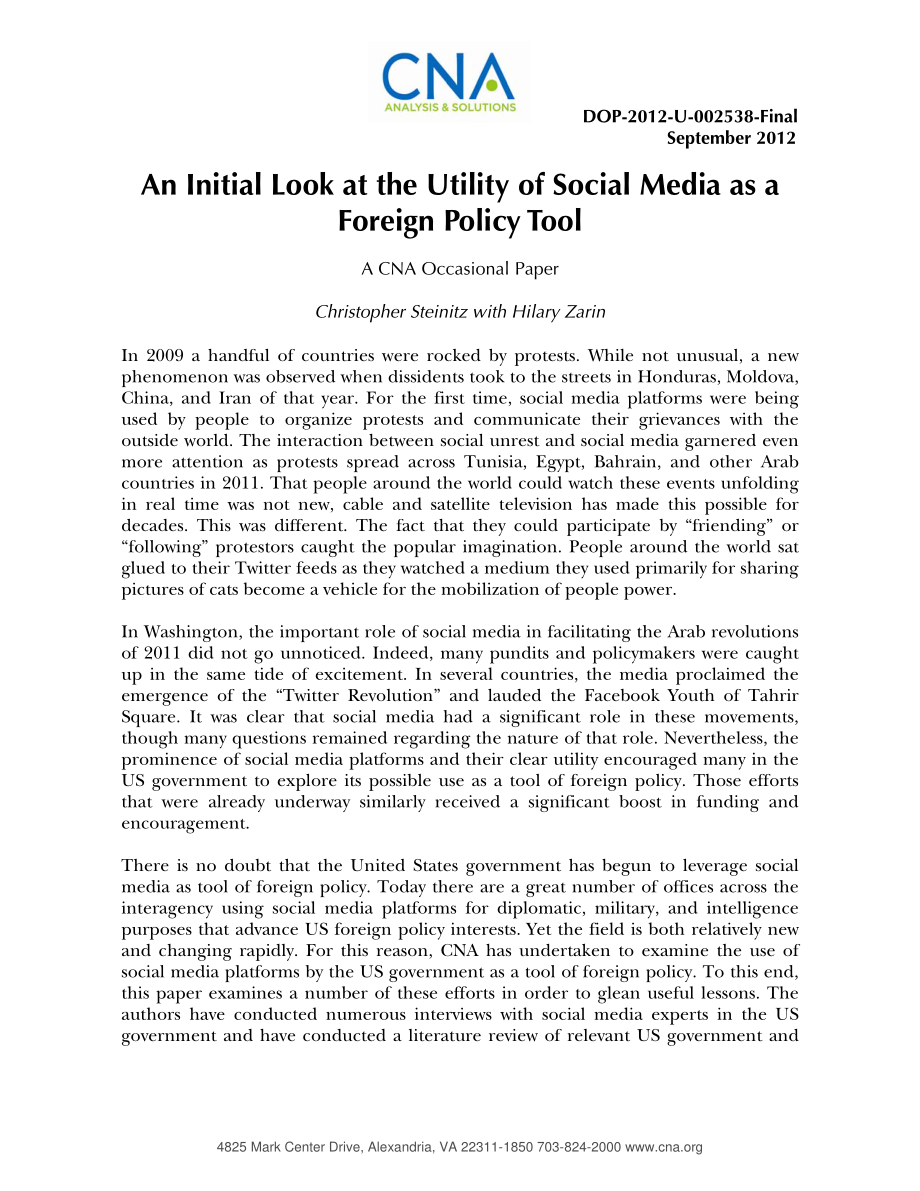 CNA_社交媒体作为外交政策工具的效用初探.pdf_第1页