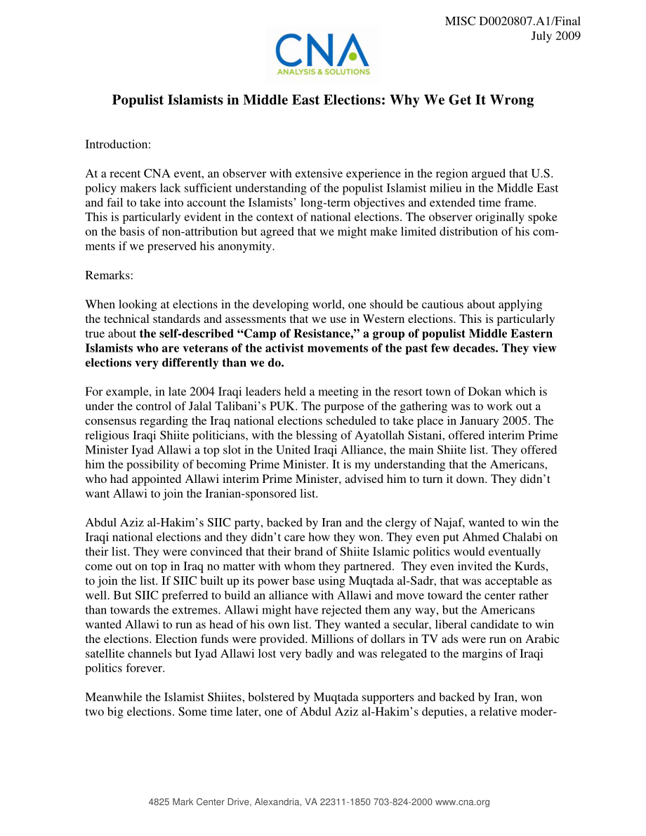 CNA_中东选举中的民粹主义伊斯兰主义者：为什么我们搞错了.pdf_第1页