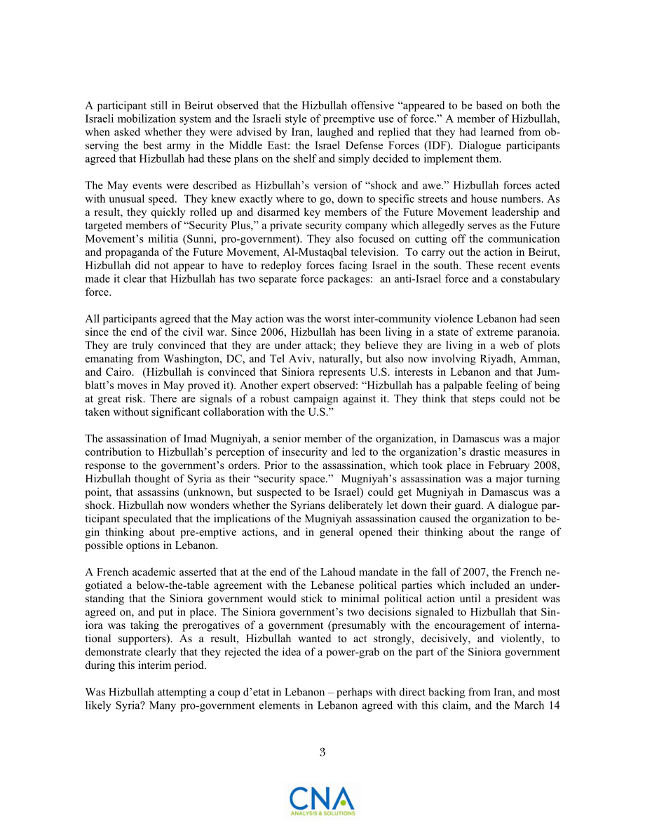 CNA_CNA 未来论坛：关于黎巴嫩问题的跨大西洋对话会议：巴黎2008年5月15日至16日.pdf_第3页