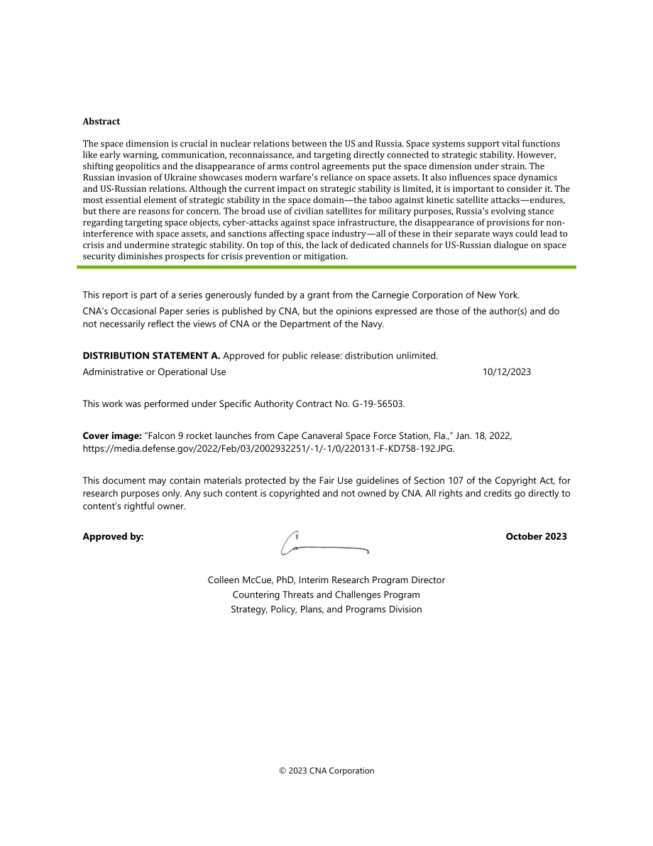 CNA_俄罗斯入侵乌克兰后外层空间的战略稳定.pdf_第2页