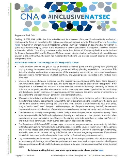 CNA_CNA包容性NatSec：战争游戏中的包容性及其对国防规划的影响.pdf