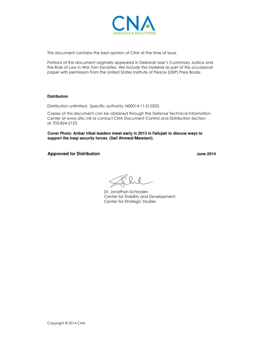 CNA_“没有我们就没有安全”：伊拉克安巴尔省的部落和部落主义.pdf_第2页