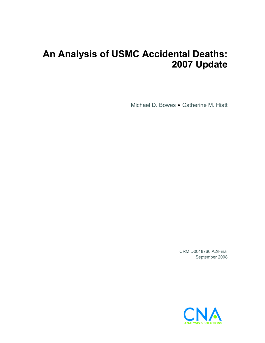 CNA_USMC意外死亡分析：2007年更新.pdf_第1页