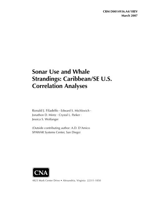 CNA_声纳的使用和鲸鱼搁浅：加勒比海 东南美国相关性分析.pdf