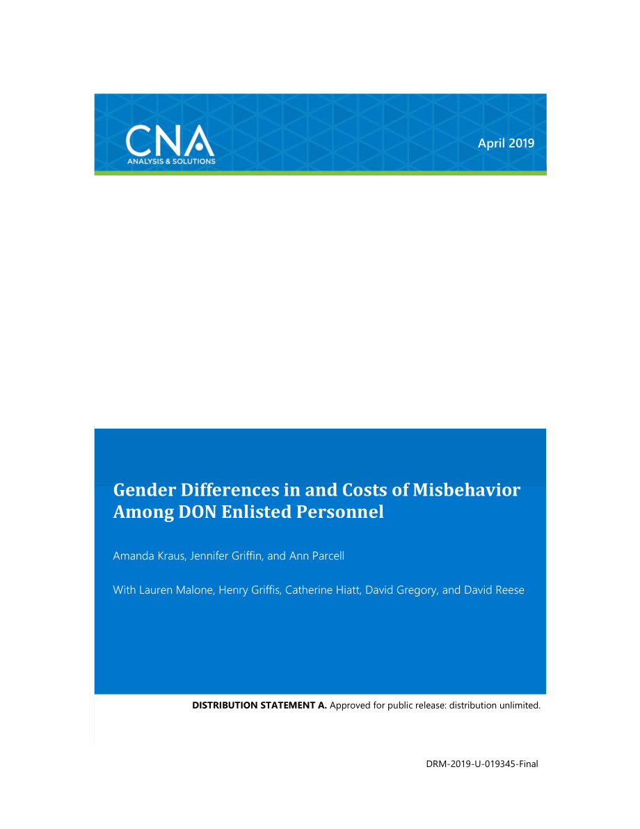 CNA_下士入伍人员的性别差异和不当行为成本.pdf_第1页