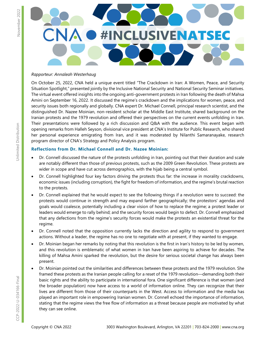 CNA_包括NatSec：伊朗的镇压.pdf_第1页