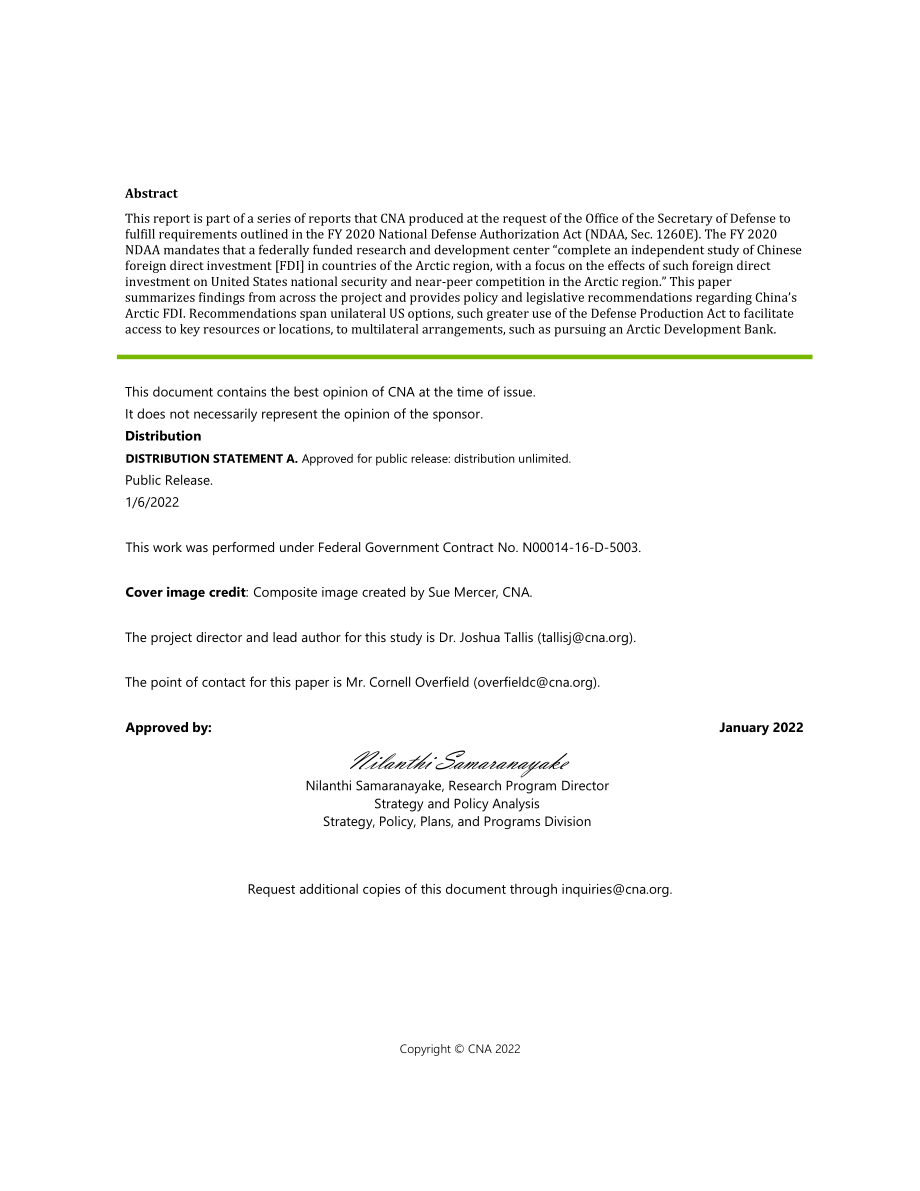 CNA_北极经济安全：保护北极国家免受中国经济政策影响的建议.pdf_第2页