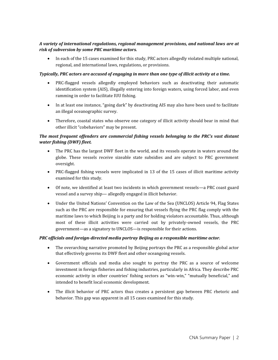 CNA_揭露中国言论与非法海上活动之间的差距 主要发现.pdf_第2页