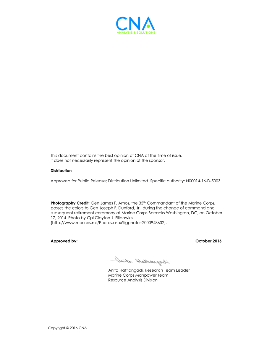 CNA_军事补偿和退休现代化委员会的混合退休计划：对海军陆战队部队管理目标的影响.pdf_第2页